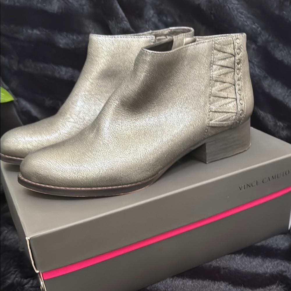 Vince Camuto Pewter Rock Ankle Boots - Picture 2 of 4